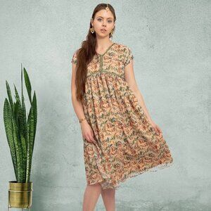 Cream Knee-Length Dress | Harmony Hues | Muvvas Boutique